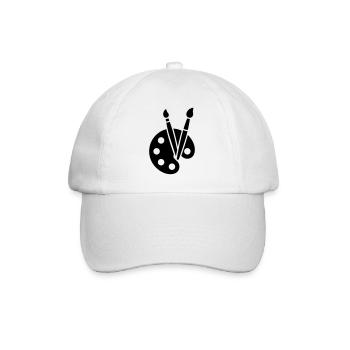 Painting, Color Palette, Brush, Art Icon - Baseball Cap - white/white - Front
