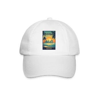 Experience Desert City Skyline of Doha in Qatar - Baseball Cap - white/white - Front