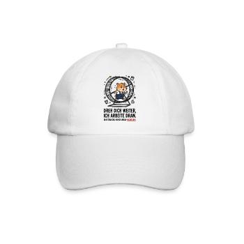 Hamsterrad Arbeit Alltag Stress Humor - Baseballkappe - Weiß/Weiß - Vorne