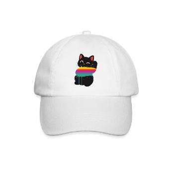 Süße Katze Regenbogen Splash Silhouette  - Baseballkappe - Weiß/Weiß - Vorne