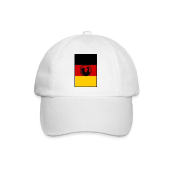 Flaggenkunst: Adler über Deutschland - Baseballkappe - Weiß/Weiß - Vorne