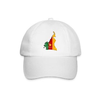 Kamerun Flagge Landkarte used - Baseballkappe - Weiß/Weiß - Vorne
