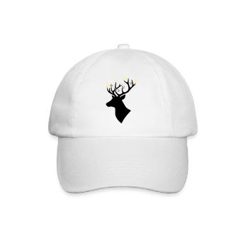 Deer Head Butterfly Yellow - Baseball Cap - white/white - Front