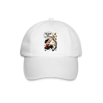 Bouldering Woman Overhang – One More Try Comic - Baseball Cap - white/white - Front