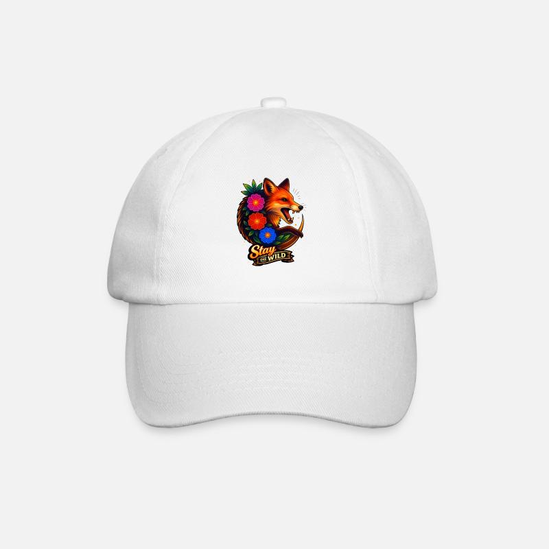 Renard aux fleurs Reste sauvage - Casquette classique - blanc/blanc