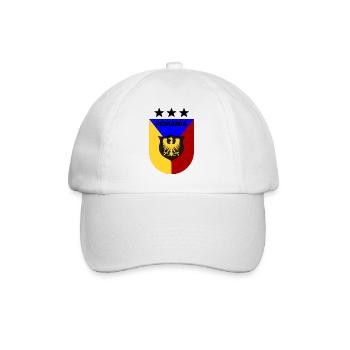 Romania Wappen Dreifarbig Schild - Baseballkappe - Weiß/Weiß - Vorne