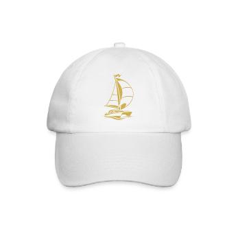 Sailing Catamaran Yacht Sailing Silhouette - Baseball Cap - white/white - Front