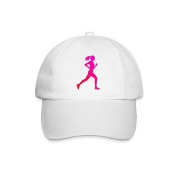 Geschenkidee für eine Laufsportlerin mit Laufsport - Baseballkappe - Weiß/Weiß - Vorne