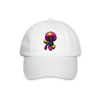 Neon poodle with sunglasses - Baseball Cap - white/white - Front