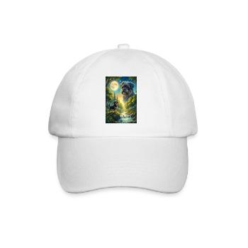 Howling to the Moon Meme Animal Dog Monkey Pinscher - Baseball Cap - white/white - Front