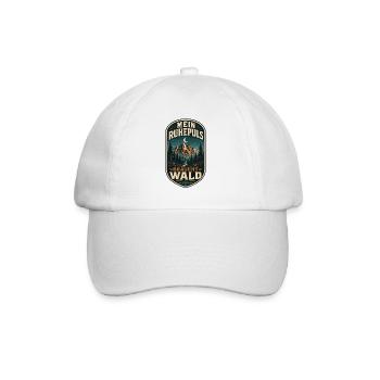 Mein Ruhepuls braucht Wald - Baseballkappe - Weiß/Weiß - Vorne