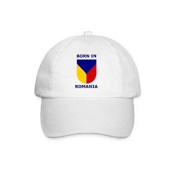 Born in Romania Shield - Baseballkappe - Weiß/Weiß - Vorne
