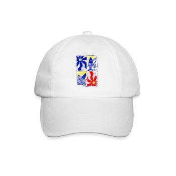 Quadre Provence Méditerranée pop art coloré - Casquette classique - blanc/blanc - Devant