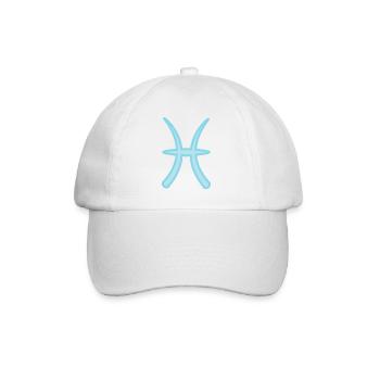 Fische-Tierkreiszeichen Pastellblau - Baseballkappe - Weiß/Weiß - Vorne