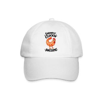 Henne mit Shrimps Lustiges Cartoon Motiv - Baseballkappe - Weiß/Weiß - Vorne