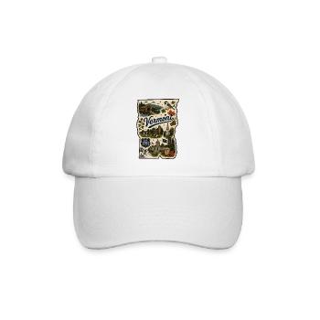 Vermont Green Mountain State Vintage-Aufkleber - Baseballkappe - Weiß/Weiß - Vorne