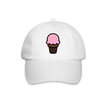 Eiscreme Waffel Icon - Baseballkappe - Weiß/Weiß - Vorne