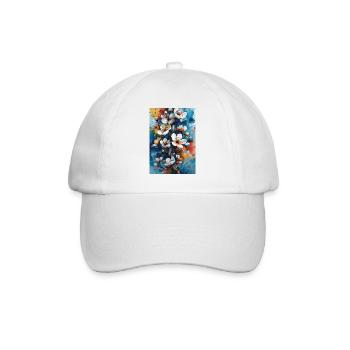 Helle Aquarellblüten - Baseballkappe - Weiß/Weiß - Vorne