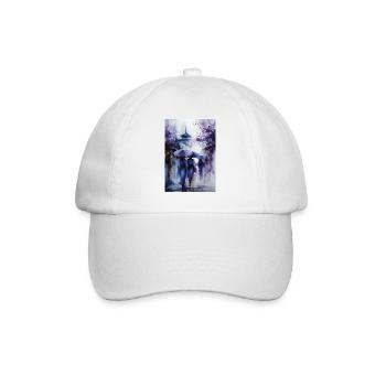 Blue Umbrellas in Purple Rain - Baseball Cap - white/white - Front