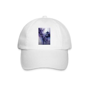 Pagode violette et fleurs - Casquette classique - blanc/blanc - Devant
