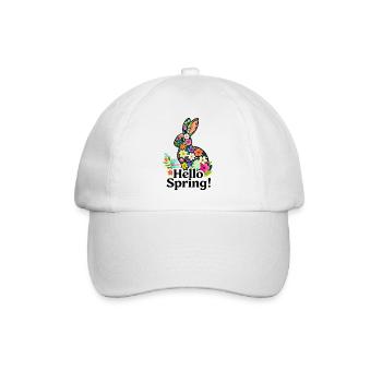 Floral Bunny Hello Spring - Baseball Cap - white/white - Front