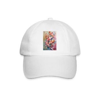 Multicolor Watercolor Koi - Baseball Cap - white/white - Front
