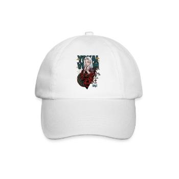 Yokai Serpent Oni Girl Japanese Streetwear Art - Baseball Cap - white/white - Front