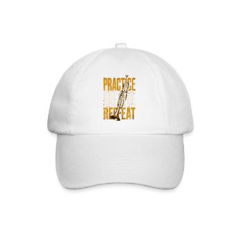 Repeat-Music Trumpet Trumpeter Musician - Baseball Cap - white/white - Front