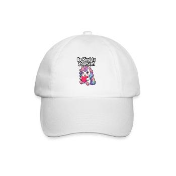Be Kind to Yourself Unicorn - Baseball Cap - white/white - Front