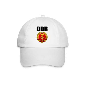 DDR Wappen mit schwarzer Schrift - East Germany - Baseball Cap - white/white - Front