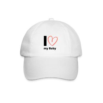 J’aime mon bébé - Baby Birth Heart Baby Love Baby - Casquette classique - blanc/blanc - Devant
