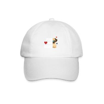 Cute Pug Pugs & Kisses Design - Baseball Cap - white/white - Front