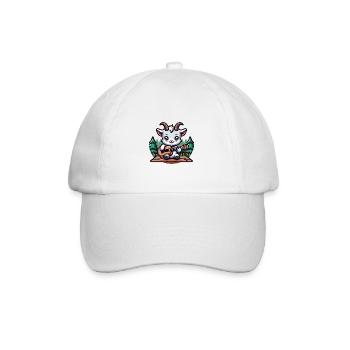 Chèvre mignonne jouant de la guitare Animal Lover Farm - Casquette classique - blanc/blanc - Devant