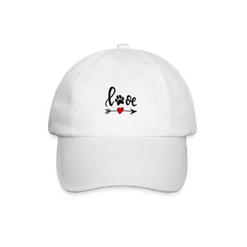 Love with Dog's Paw - Arrow with Heart - Baseball Cap - white/white - Front