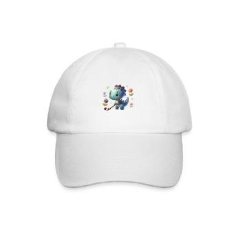Niedlicher Dinosaurier Dino Feldhockey Spieler - Baseballkappe - Weiß/Weiß - Vorne
