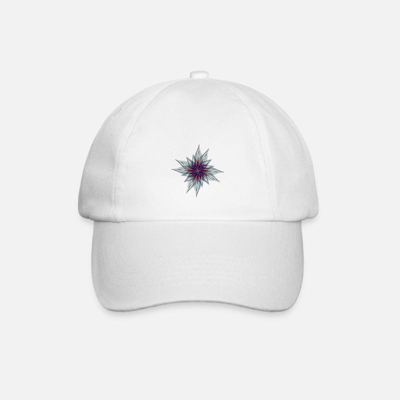 Bunte Blume - Baseballkappe - Weiß/Weiß