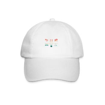 Dumbbell Weights Fitness Gym Workout Training - Baseball Cap - white/white - Front