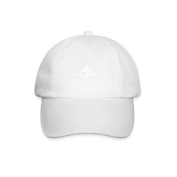 Cross Heartbeat Minimalist Faith Symbol - Baseball Cap - white/white - Front