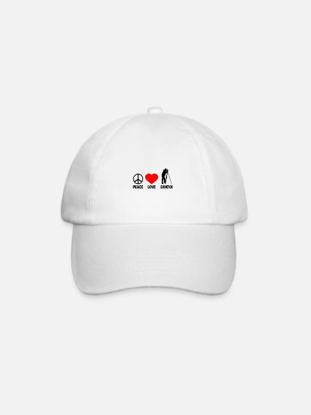 Landvermesser Vermesser - Peace Love - Baseballkappe - Weiß/Weiß