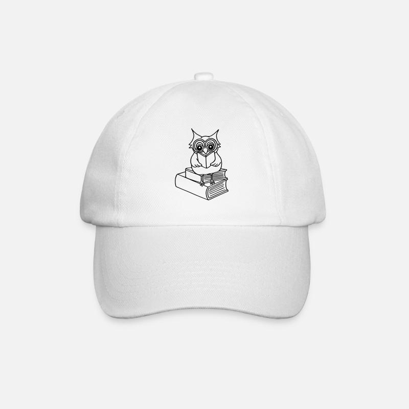 Hibou, livres - Casquette classique - blanc/blanc