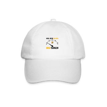 Bier tanken / Alkohol Lustige Sprüche Saufen - Baseballkappe - Weiß/Weiß - Vorne
