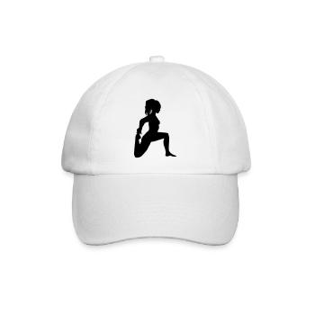 fitness frau silhouette - Baseballkappe - Weiß/Weiß - Vorne