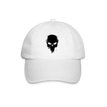 totenkopf schlicht - Baseballkappe - Weiß/Weiß - Vorne