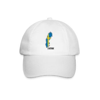 Schweden Flagge Umriss Souvenir - Baseballkappe - Weiß/Weiß - Vorne
