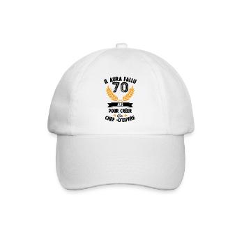 70 ans anniversaire 70 anniversaire cadeau 70 ans - Casquette classique - blanc/blanc - Devant