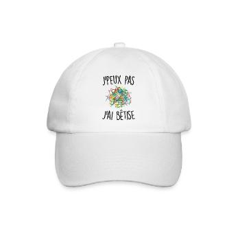 J'peux pas j'ai bêtise - Casquette classique - blanc/blanc - Devant