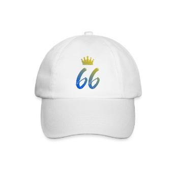 66 Zahl Krone - Baseballkappe - Weiß/Weiß - Vorne