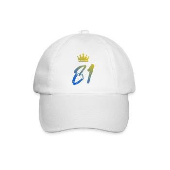 81 Zahl Krone - Baseballkappe - Weiß/Weiß - Vorne