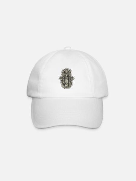 Mandala hand - Baseball Cap - white/white