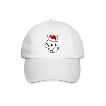 Hase Comic Weihnachten - Baseballkappe - Weiß/Weiß - Vorne